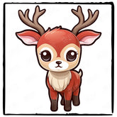 Cute Little Reindeer Kids Christmas Character Design