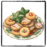 Christmas Biscuits Cookies On A Plate Pattern Design