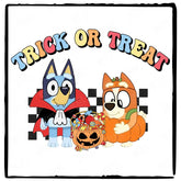 Bluey Bingo Trick or Treat Halloween Kids Characters Design