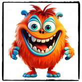 Orange Haired Monster Kids Halloween Design