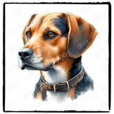 Cute Dog Portrait English Foxhound (2) Breed Design