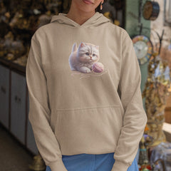 Cute Kitten Playing With Yarn Ball Cat Design