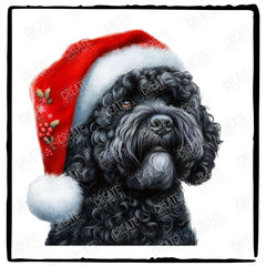 Christmas Dog Design Portugese Water Dog (1) Breed Cute Xmas Santa Hat Doggie