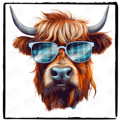 Cool Highland Cow In Sunglasses Design