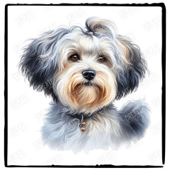 Cute Dog Portrait Lowchen (2) Breed Design