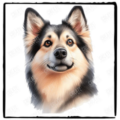 Cute Dog Portrait Norwegian Buhund (1) Breed Design