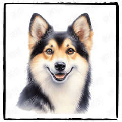 Cute Dog Portrait Norwegian Lundehund (1) Breed Design