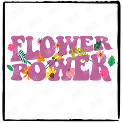 Flower Power Cute Floral Text Libby Wrap Pattern Design