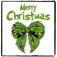 Merry Christmas Hrinch Bow Grinchmas Festive Design