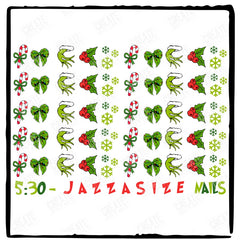 Grinchmas Christmas Grinch Green Xmas Festive Nail Stickers