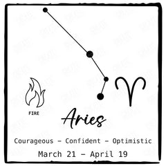 Aries Star Sign Without Frame Pattern Design