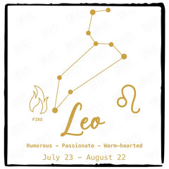 Leo Star Sign Gold Pattern Design