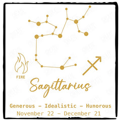 Sagittarius Star Sign Gold Pattern Design