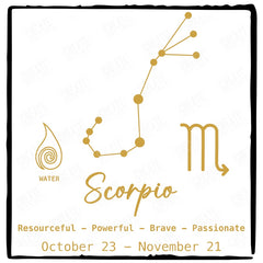 Scorpio Star Sign Gold Pattern Design