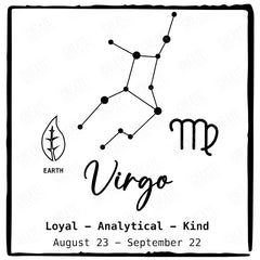 Virgo Star Sign Without Frame Pattern Design