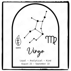 Virgo Star Sign With Frame Pattern Design