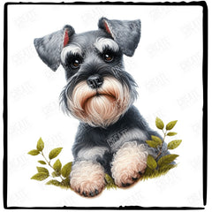 Cute Dog Miniature Schnauzer Breed Design