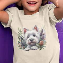 Cute Dog West Highland White Terrier Breed Floral Design