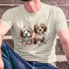 Two Cute Dogs Cavapoo (1) Adorable Watercolour Puppies Design