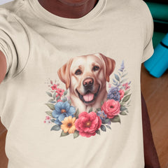 Cute Dog Labrador Retriever Breed Floral Design