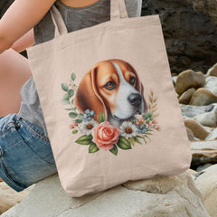 Cute Beagle Dog Breed Floral  Design