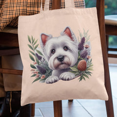 Cute Dog West Highland White Terrier Breed Floral Design