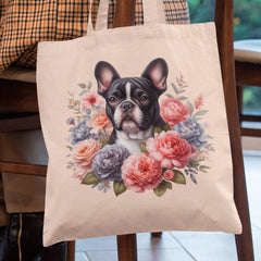 Cute Dog French Bulldog Breed Floral Design