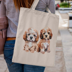 Two Cute Dogs Cavapoo (1) Adorable Watercolour Puppies Design