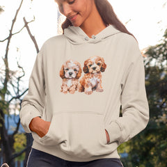 Two Cute Dogs Cavapoo (1) Adorable Watercolour Puppies Design