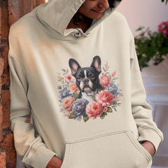 Cute Dog French Bulldog Breed Floral Design
