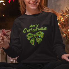 Merry Christmas Hrinch Bow Grinchmas Festive Design