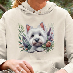 Cute Dog West Highland White Terrier Breed Floral Design