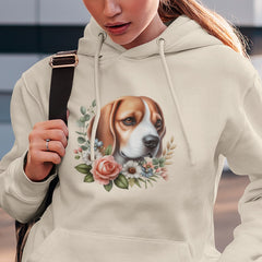 Cute Beagle Dog Breed Floral  Design