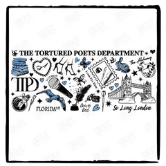 TPD Tortured Poets Department Doodles Taylor Swift Music Album Lyrics Libby Wrap Design
