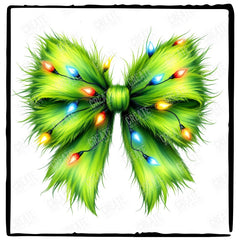 Grinch Bow Christmas Lights Festive Grinchmas Design