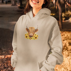Cute Highland Cow With Sunflowers Adorable Design