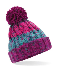 Junior Corckscrew Pom Pom Beanie - B486A