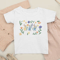 Cute Rabbits Bunnies Easter Floral Design