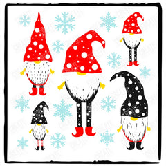 Christmas Gnomes with Blue Snowflake Design