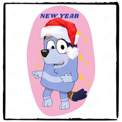 BLUEY Christmas New Year Dad Bandit Xmas Design