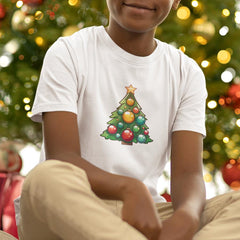 Cute Christmas Tree with Ornaments Kids Christmas Design
