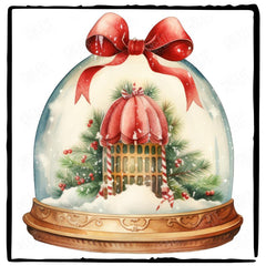 Christmas Snowglobe Aesthetic Pattern Design