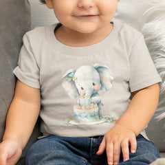 Blue Cute Elephant Decorating Bday Cake Pattern Design