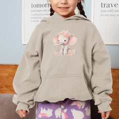 Cute Pink Elephant Sitting Flower Crown Pattern Design