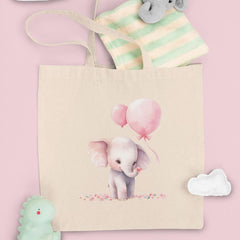 Cute Pink Birthday Elephant Holding Balloons Pattern Design
