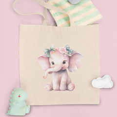 Cute Pink Elephant Sitting With Flower Crown Pattern Design
