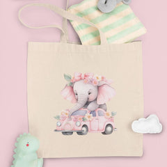 Cute Pink Elephant Car Pattern Design
