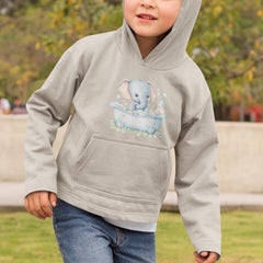 Cute Blue Elephant Bubble Boat Pattern Design