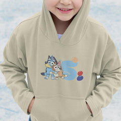 Happy Bluey & Bingo Character 5th Birthday Balloons Number Design