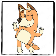 BLUEY Mum Chilli Dancing Happy Blue Kids TV Design